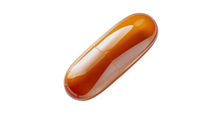 Fish oil supplement capsule isolated on transparent and white background.PNG image

