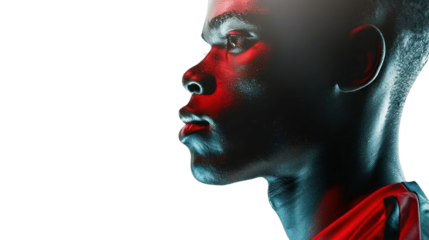 soccer player man isolated on transparent and white background.PNG image