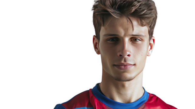 soccer player man isolated on transparent and white background.PNG image