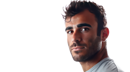 soccer player man isolated on transparent and white background.PNG image