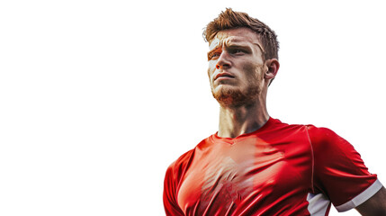 soccer player man isolated on transparent and white background.PNG image