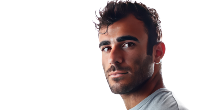 soccer player man isolated on transparent and white background.PNG image