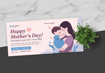 Purple and Blue Mother Day Voucher