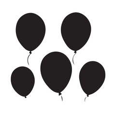vector balloons hand drawn silhouette