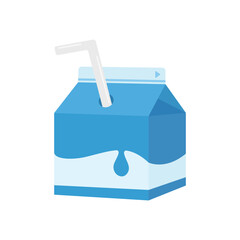 Milk with straw vector illustration on white background. Milk is a great dairy product.