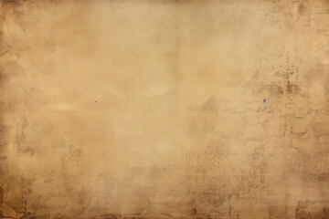 Processed collage of ancient scroll sheet of brown aged paper texture. Background for banner - obrazy, fototapety, plakaty