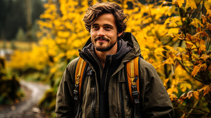 The Healing Power of Nature: A Young Man Looking at the Natural Beauty Around Him