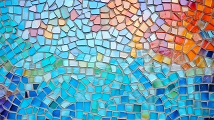 Fototapeta premium Colorful glass mosaic art and abstract wall background