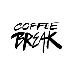 Coffee Break black color lettering phrase vector art.