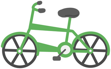 녹색 자전거 일러스트 - obrazy, fototapety, plakaty