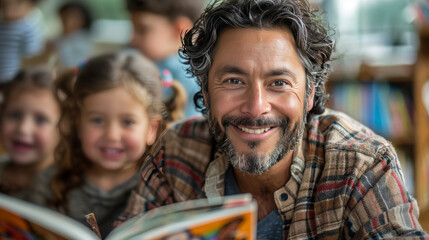Teacher Reading a Story to Preschoolers: Storytime and Learning