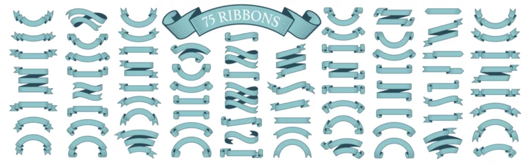 Fotobehang vector set of 75 ribbons © FourLeafLover