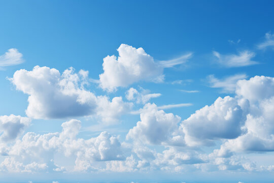 Processed collage of cloudy light blue sky texture. Background for banner, backdrop or texture