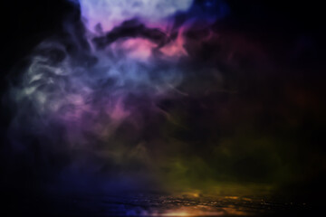 multicolor smoke on black background
