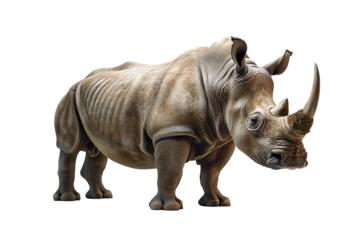  Rhino on White Background