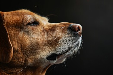 Dog profile on neutral background