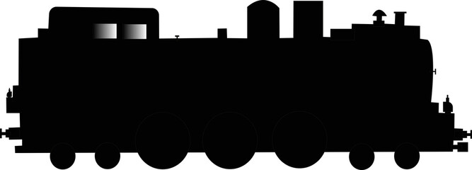 Silhouette d'une locomotive à vapeur d'époque  © guitou60