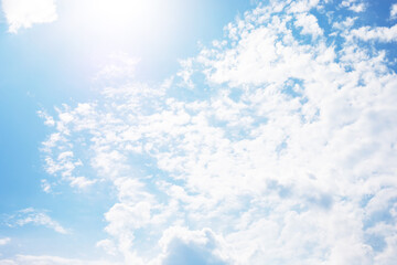 Sky landscape with clouds in pastel colors
