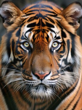Photo from a tiger face. Close up. Wildlife.