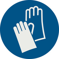 Obraz premium OBLIGATION SIGN PICTOGRAM, WEAR PROTECTIVE GLOVES ISO 7010 – M009