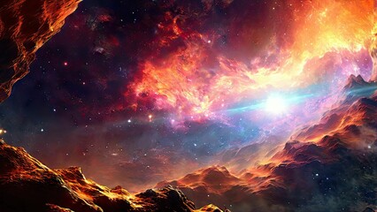 Naklejka premium Hubble-Inspired Nebula: Ultra HD Artistry