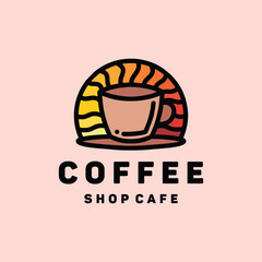 Coffee Shop Logo Colorful Vector, Espresso Icon Symbol, Caffeine Creative Vintage Graphic Design