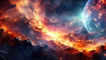 Fototapeta premium Hubble-Inspired Nebula: Ultra HD Artistry