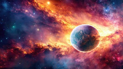 Obraz na płótnie Canvas Hubble-Inspired Nebula: Ultra HD Artistry