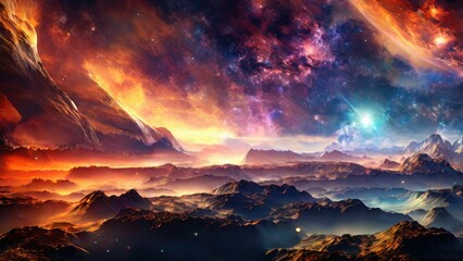 Fototapeta na wymiar Hubble-Inspired Nebula: Ultra HD Artistry