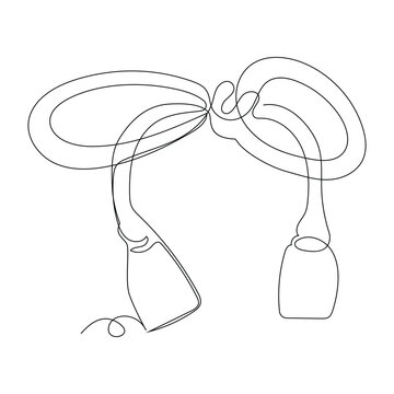 minimalist headphones continuous line drawing clip art preview