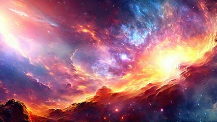 Naklejka premium Hubble-Inspired Nebula: Ultra HD Artistry