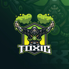 Toxic mascot logo design vector with modern illustration concept style for badge, emblem and t shirt printing. Toxic illustration for sport and esport team.