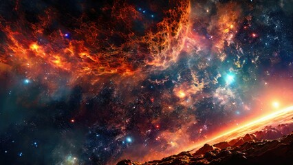 Hubble-Inspired Nebula: Ultra HD Artistry - obrazy, fototapety, plakaty