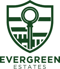 Free vector modern emblem logo design for real estate.