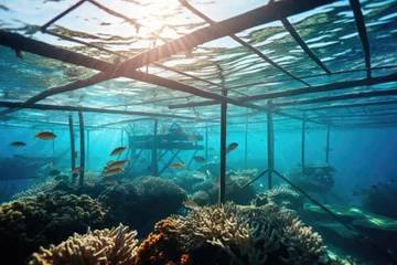 Foto op Plexiglas Underwater view of artificial reef with marine life. © Julia Jones