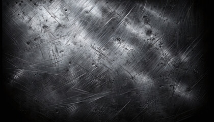 A textured metal surface  heavily scratched and worn, without circular patterns, focusing instead on random scuffs, deeper grooves, 
