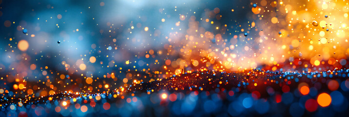 Glowing abstract background with sparkling lights, creating a magical and festive atmosphere for...