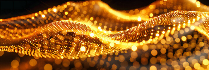 Glowing abstract background with sparkling bokeh and light particles, creating a magical and festive atmosphere for celebration