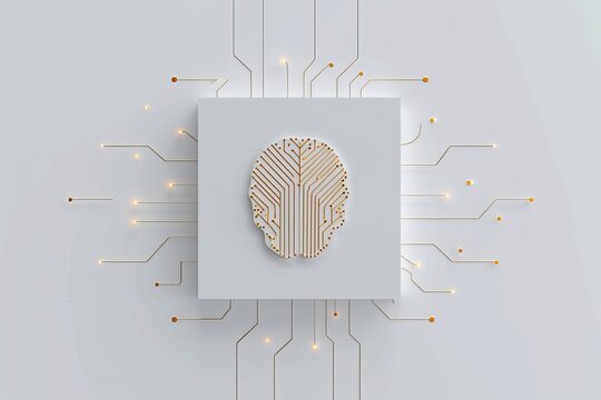 AI Brain Chip brain. Artificial Intelligence random human bfs mind circuit board. Neuronal network nucleus accumbens smart computer processor informatics architecture