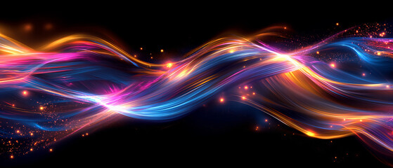 Sinuous ribbons of light twist through the void, a vibrant spectacle of cosmic luminescence