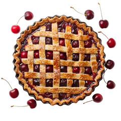 Cherry Pie, transparent background, isolated image, generative AI