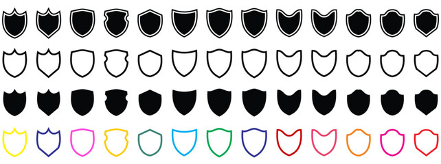 Shield icons. Shields. Protect shield security vector. Collection of security shield icons. Security shield symbols. Vector illustration.