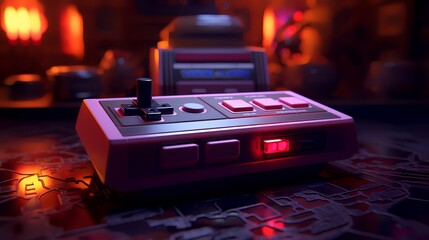 Retro Game Platform - Video Game 3D Illustration

