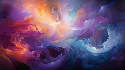 Liquid alchemy frozen in time, where colors collide and dance in an abstract ballet on a boundless...