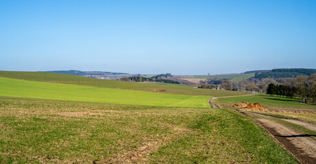 Panorama in a rural landscape in the Ardennes, Belgium
