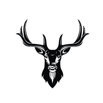 Deer head silhouette vector illustration