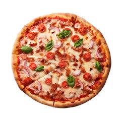 photograph Pizza isolated, transparent background white background no background
