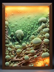 Luminous Plankton Paradise: Glowing Sands Abstract Landscape - Rustic Wall Decor