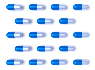 Medical background with pattern of assorted pills, representing health and medication