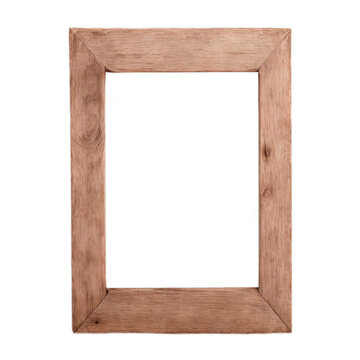 An old wooden photo frame without a background (Isolated .png)